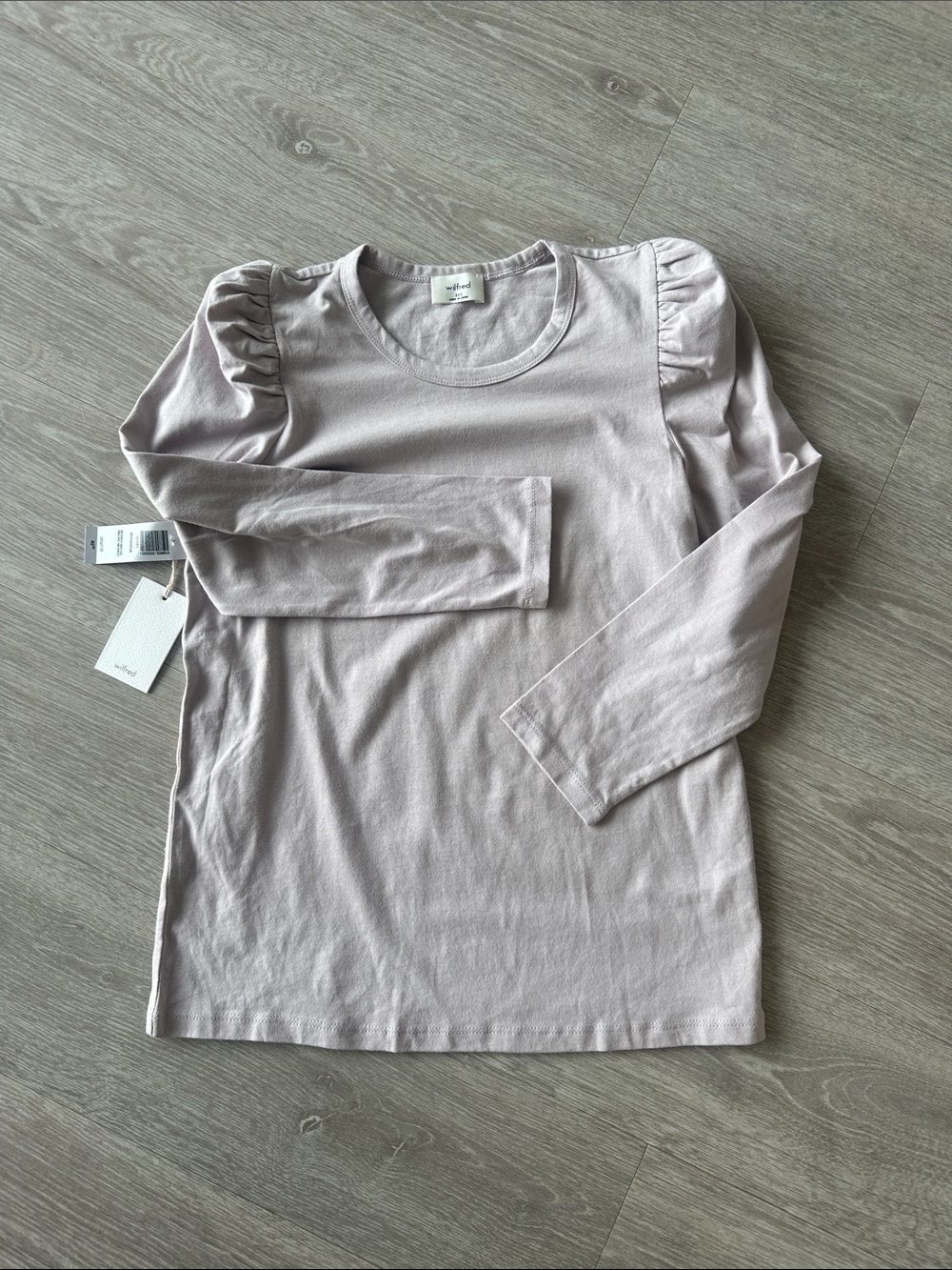 Aritzia Wilfred cotton Puff Sleeve Top in Light Mauve. NWT. XXS